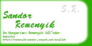 sandor remenyik business card